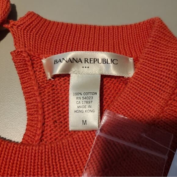 NWT Banana Republic coral cotton short sleeve sweater - medium - Picture 3 of 5